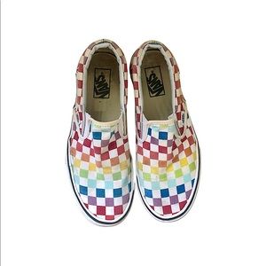 Vans Rainbow Checkboard Slip Ons Size 9 Women Size 7.5 Men